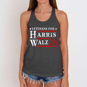 Veterans For Harris Walz 2024 Election Women's Knotted Racerback Tank