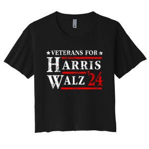 Veterans For Harris Walz 2024 Election Women's Crop Top Tee