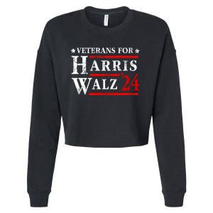 Veterans For Harris Walz 2024 Election Cropped Pullover Crew