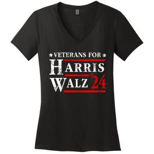 Veterans For Harris Walz 2024 Election Women's V-Neck T-Shirt