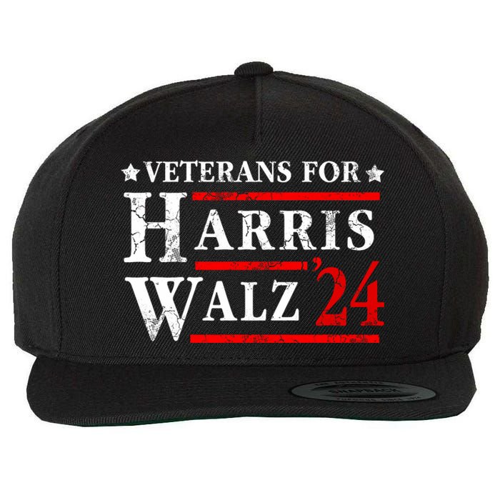 Veterans For Harris Walz 2024 Election Wool Snapback Cap