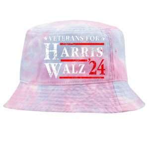 Veterans For Harris Walz 2024 Election Tie-Dyed Bucket Hat