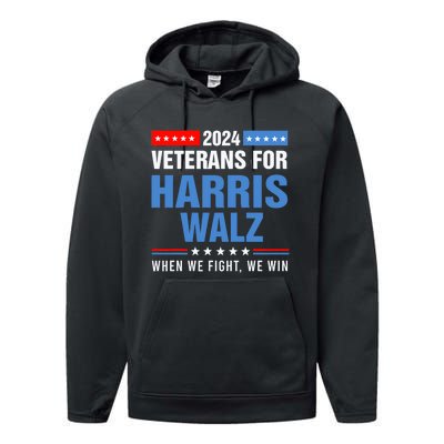 Veterans For Harris Walz 2024 Presidential Campaign Performance Fleece Hoodie