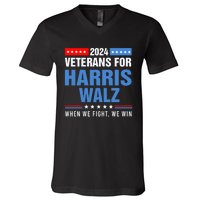 Veterans For Harris Walz 2024 Presidential Campaign V-Neck T-Shirt