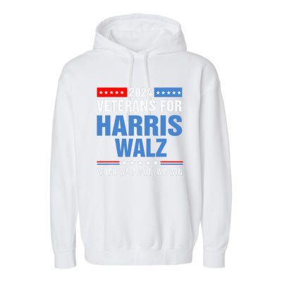 Veterans For Harris Walz 2024 Presidential Campaign Garment-Dyed Fleece Hoodie