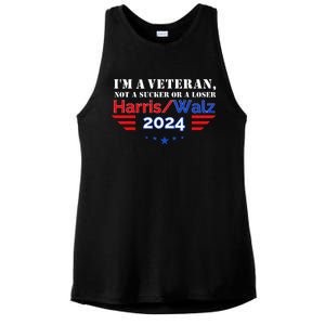 Veteran For Harris Walz For President 2024 Ladies PosiCharge Tri-Blend Wicking Tank