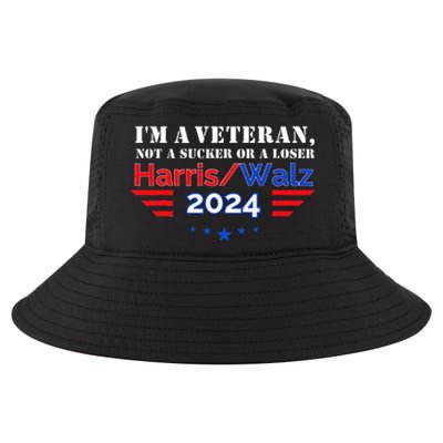 Veteran For Harris Walz For President 2024 Cool Comfort Performance Bucket Hat