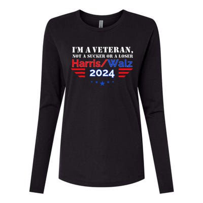 Veteran For Harris Walz For President 2024 Womens Cotton Relaxed Long Sleeve T-Shirt