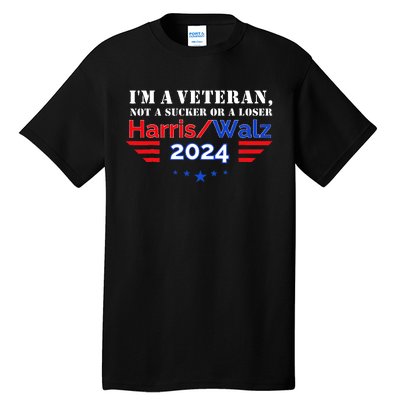 Veteran For Harris Walz For President 2024 Tall T-Shirt