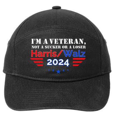 Veteran For Harris Walz For President 2024 7-Panel Snapback Hat