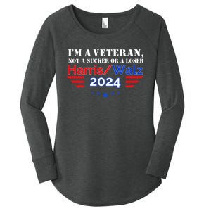 Veteran For Harris Walz For President 2024 Women's Perfect Tri Tunic Long Sleeve Shirt