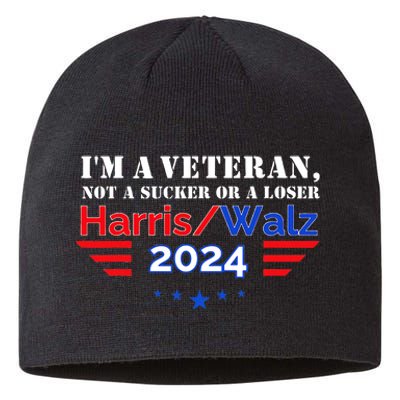 Veteran For Harris Walz For President 2024 Sustainable Beanie