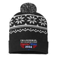 Veteran For Harris Walz For President 2024 USA-Made Snowflake Beanie