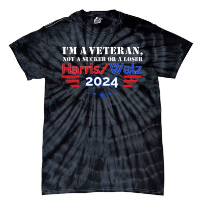 Veteran For Harris Walz For President 2024 Tie-Dye T-Shirt