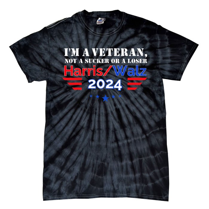 Veteran For Harris Walz For President 2024 Tie-Dye T-Shirt