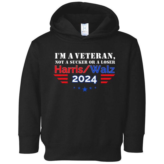 Veteran For Harris Walz For President 2024 Toddler Hoodie