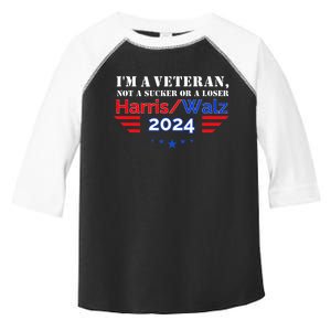 Veteran For Harris Walz For President 2024 Toddler Fine Jersey T-Shirt