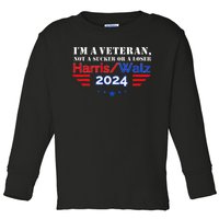 Veteran For Harris Walz For President 2024 Toddler Long Sleeve Shirt