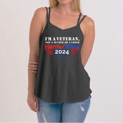 Veteran For Harris Walz For President 2024 Women's Strappy Tank