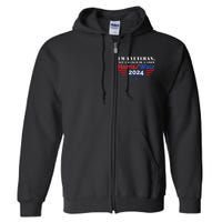 Veteran For Harris Walz For President 2024 Full Zip Hoodie