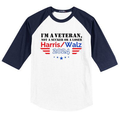 Veteran For Harris Walz For President 2024 Baseball Sleeve Shirt