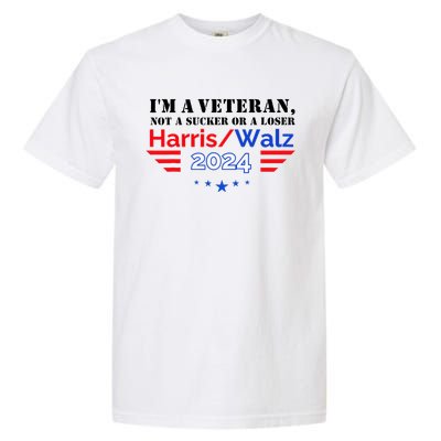 Veteran For Harris Walz For President 2024 Garment-Dyed Heavyweight T-Shirt