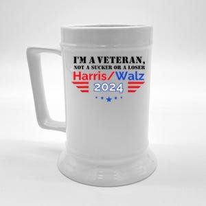 Veteran For Harris Walz For President 2024 Beer Stein