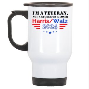 Veteran For Harris Walz For President 2024 Stainless Steel Travel Mug