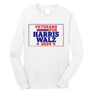 Veterans For Harris Walz 2024 Vote Harris Waltz Election Long Sleeve Shirt