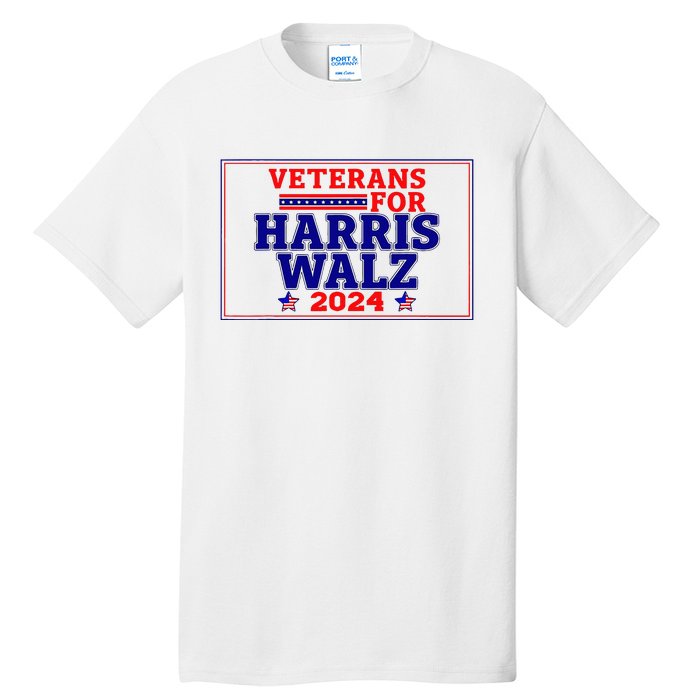 Veterans For Harris Walz 2024 Vote Harris Waltz Election Tall T-Shirt