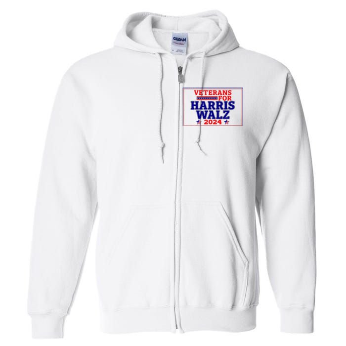 Veterans For Harris Walz 2024 Vote Harris Waltz Election Full Zip Hoodie