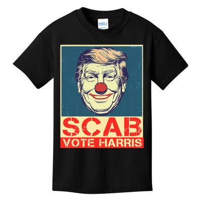 Vote For Harris 2024 Trump Is A Scab Vote Harris Kids T-Shirt