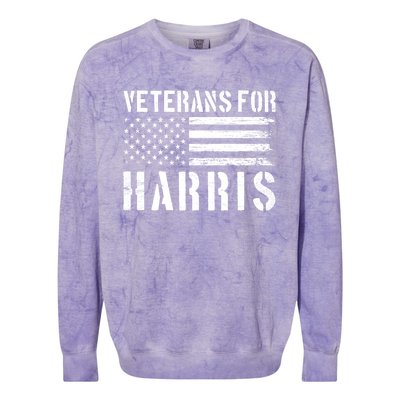 Veterans For Harris 2024 Military Vets Kamala Harris Colorblast Crewneck Sweatshirt