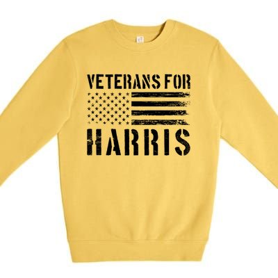 Veterans For Harris 2024 Military Vets Kamala Harris Premium Crewneck Sweatshirt