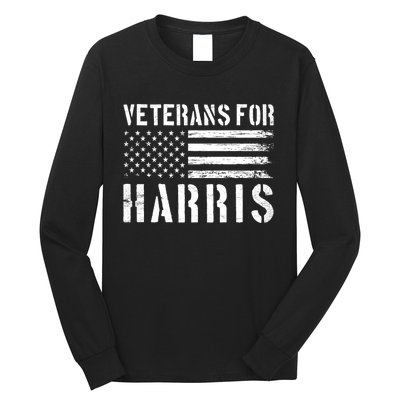 Veterans For Harris 2024 Military Vets Kamala Harris Long Sleeve Shirt