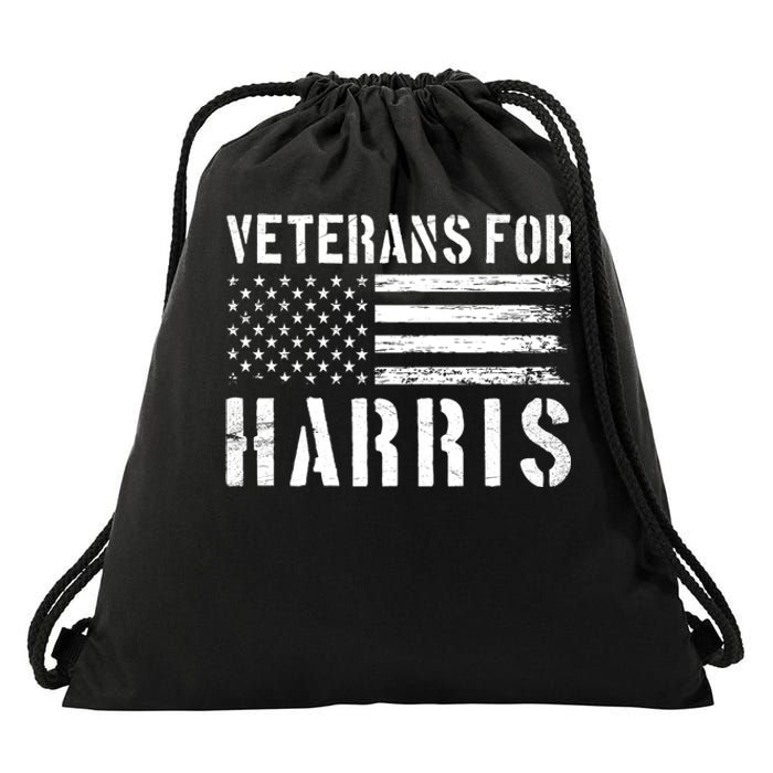 Veterans For Harris 2024 Military Vets Kamala Harris Drawstring Bag