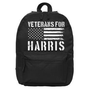 Veterans For Harris 2024 Military Vets Kamala Harris 16 in Basic Backpack