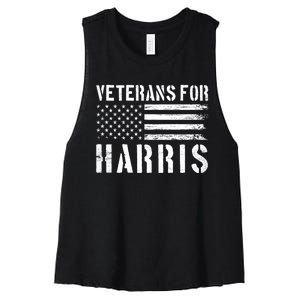 Veterans For Harris 2024 Military Vets Kamala Harris Women's Racerback Cropped Tank