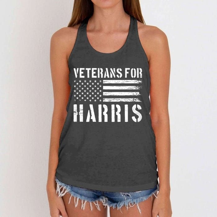 Veterans For Harris 2024 Military Vets Kamala Harris Women's Knotted Racerback Tank