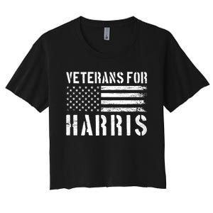 Veterans For Harris 2024 Military Vets Kamala Harris Women's Crop Top Tee