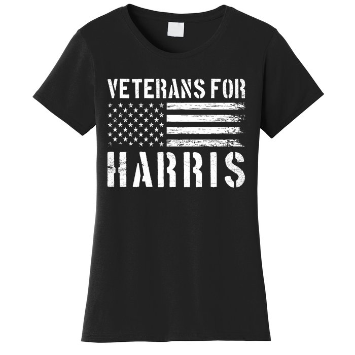 Veterans For Harris 2024 Military Vets Kamala Harris Women's T-Shirt