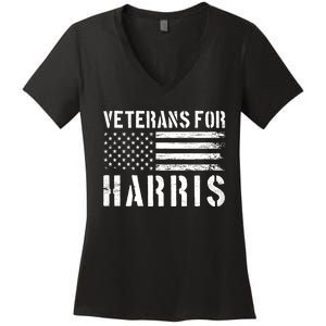 Veterans For Harris 2024 Military Vets Kamala Harris Women's V-Neck T-Shirt