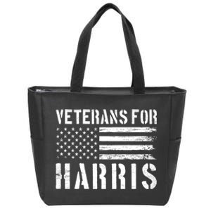 Veterans For Harris 2024 Military Vets Kamala Harris Zip Tote Bag