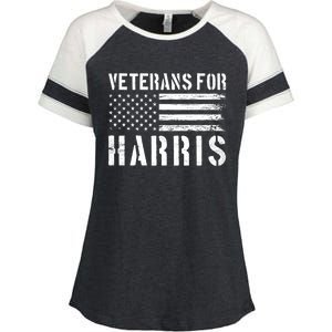 Veterans For Harris 2024 Military Vets Kamala Harris Enza Ladies Jersey Colorblock Tee