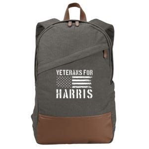 Veterans For Harris 2024 Military Vets Kamala Harris Cotton Canvas Backpack