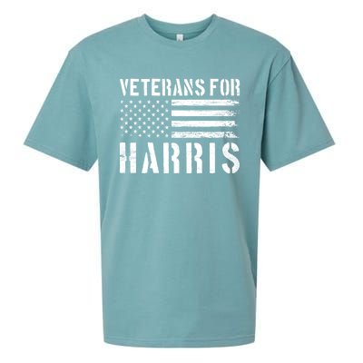 Veterans For Harris 2024 Military Vets Kamala Harris Sueded Cloud Jersey T-Shirt