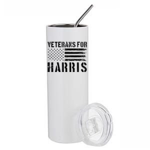 Veterans For Harris 2024 Military Vets Kamala Harris Stainless Steel Tumbler