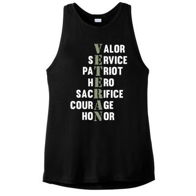 Veteran Facts Happy Veterans Day Support Graphic Ladies PosiCharge Tri-Blend Wicking Tank