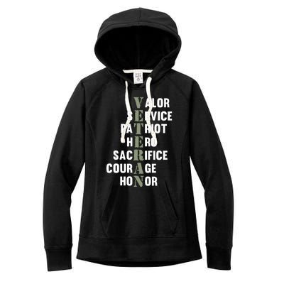 Veteran Facts Happy Veterans Day Support Graphic Women's Fleece Hoodie