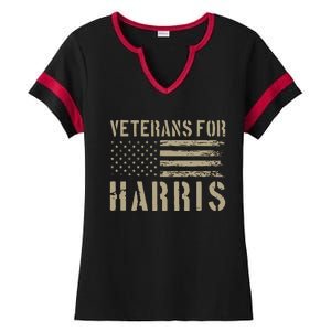 Veterans For Harris 2024 Military Vets Kamala Harris Ladies Halftime Notch Neck Tee